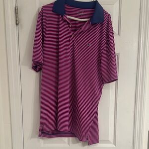 Vineyard Vines Pink and Blue Striped Polo Shirt